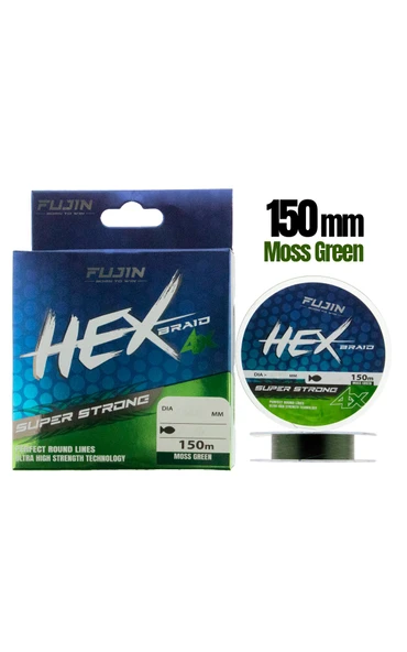 Fujin Hex Braid 4x 150mt Moss Green PE İp Misina ürün görseli 1