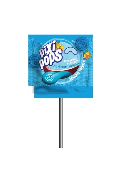 PİXİPOPS Kabartmalı Yüz İfadeli, Dil Boyayan Yassı Lolipop 6,2 Grx150adet/1 Kutu - 5