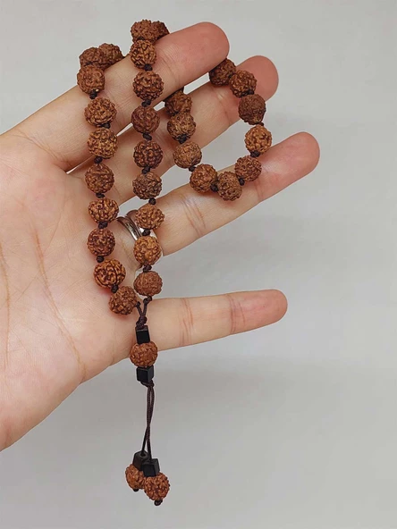 Rudraksha Tohum Düğümlü 33lük Tesbih (1758) - Resim 3