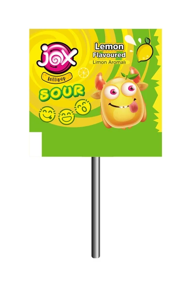 Flat Kabartmalı Yüz Ifadeli Elma,limon,şeftali,vişne Aromalı Ekşili Yassı Lolipop 6,2 Grx150 - 3