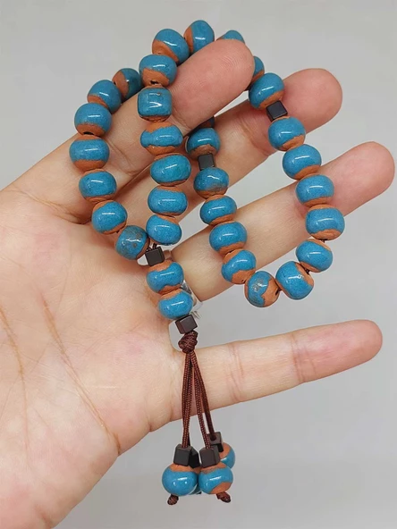 Anadolu Toprağı Serisi 33’Lük Mavi Renk Tesbih 8-9mm (54278) - Resim 5