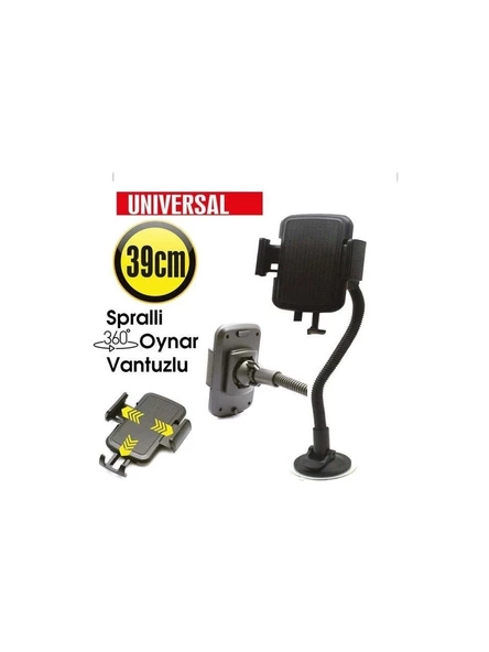 Carub Telefon Tutucu Spiralli Vantuzlu 39 cm - 3