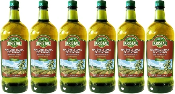 Kristal Zeytinyağı 12LT Natürel Sızma Soğuk Sıkım (PET) (6PK*2LT) 1 Koli