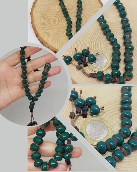 Anadolu Toprağı Serisi 33’Lük Yeşil Renk Seramik Boncuk Tesbih 8-9mm (54300) ürün görseli