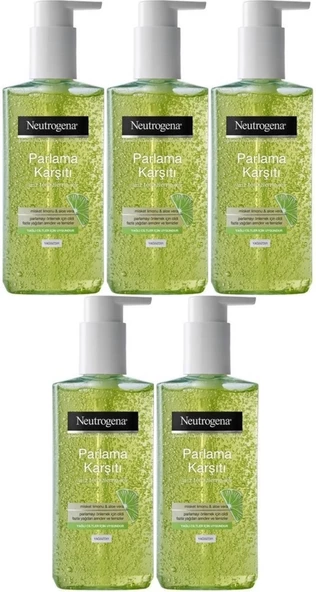 Neutrogena Visibly Clear Pore&Shine Temizleme Jeli 200ML (Parlama Karşıtı) (5 Li Set)