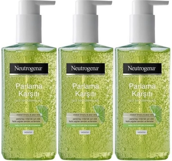 Neutrogena Visibly Clear Pore&Shine Temizleme Jeli 200ML (Parlama Karşıtı) (3 Lü Set)