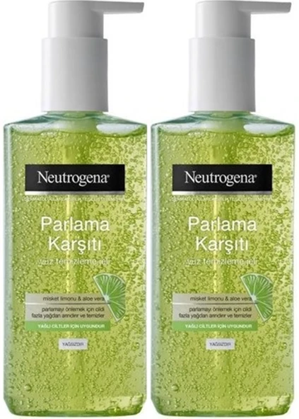 Neutrogena Visibly Clear Pore&Shine Temizleme Jeli 200ML (Parlama Karşıtı) (2 Li Set)