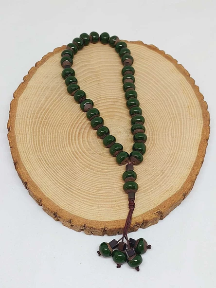 Anadolu Toprağı Serisi 33’Lük Yeşil Renk Seramik Boncuk Tesbih 8-9mm (54268) - 4