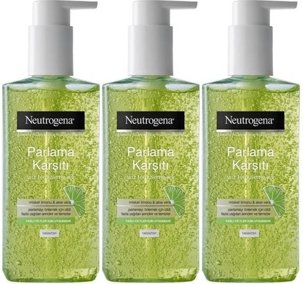 Neutrogena Visibly Clear Pore&Shine Temizleme Jeli 200ML (Parlama Karşıtı) (3 Lü Set)