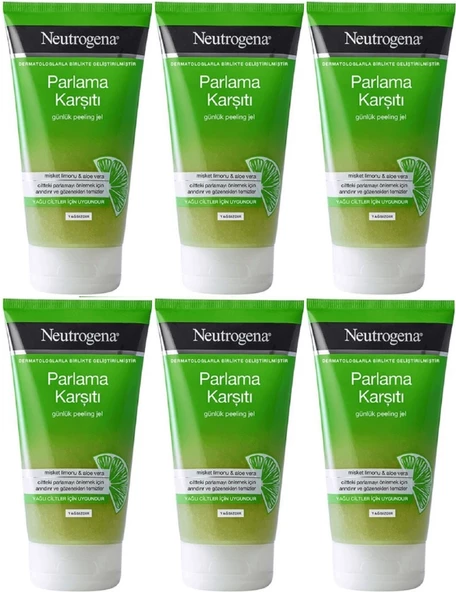 Neutrogena Parlama Karşıtı Yağsız Peeling Jel 150ML (6 Lı Set)