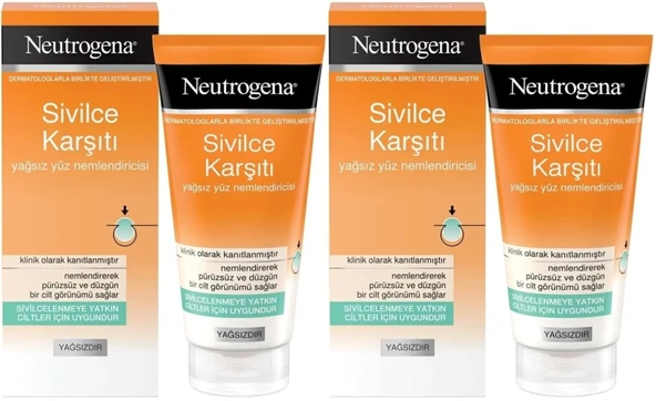 Neutrogena Sivilce Karşıtı Yağsız Yüz Nemlendiricisi 50ML (2 Li Set)