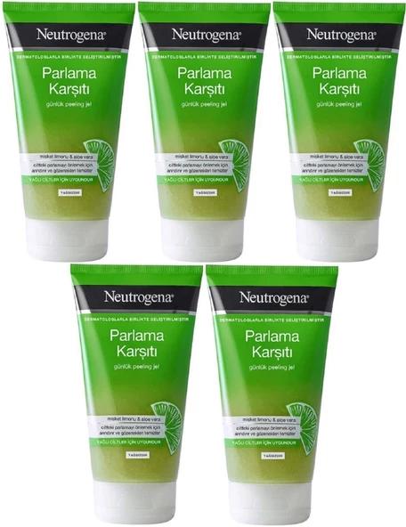 Neutrogena Parlama Karşıtı Yağsız Peeling Jel 150ML (5 Li Set)