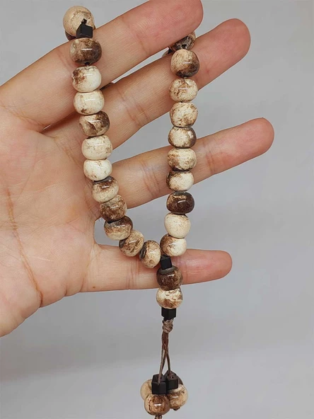 Anadolu Toprağı Serisi 33’Lük Kahverengi Renk Seramik Boncuk Tesbih 8-9mm (54308) - Resim 2
