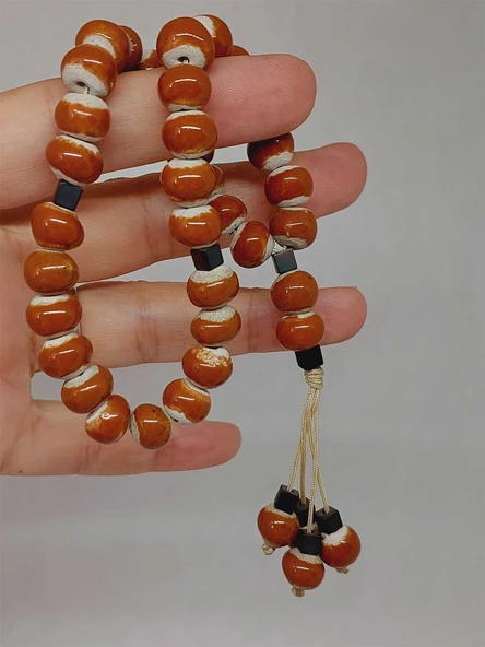 Anadolu Toprağı Serisi 33’Lük Taba Renk Seramik Boncuk Tesbih 8-9mm (54296) - Resim 5