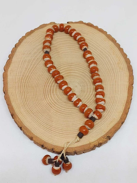 Anadolu Toprağı Serisi 33’Lük Taba Renk Seramik Boncuk Tesbih 8-9mm (54296) - Resim 4