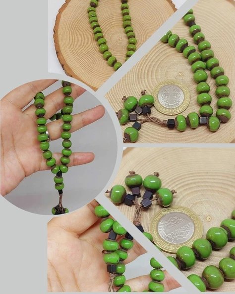 Anadolu Toprağı Serisi 33’Lük Yeşil Renk Seramik Boncuk Tesbih 8-9mm (54292) ürün görseli