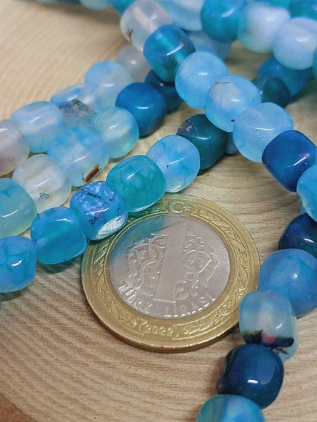 Akik Taşı Küp Şekilli 6-7mm Aralığı Dizi (54448) - Resim 2