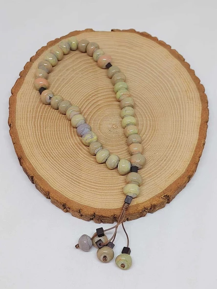 Anadolu Toprağı Serisi 33’Lük Yeşil Renk Seramik Boncuk Tesbih 8-9mm (54230) - Resim 4