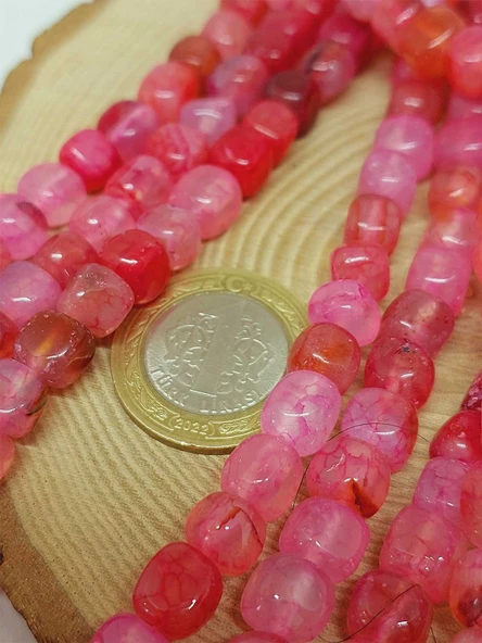 Akik Taşı Küp Şekilli 6-7mm Aralığı Dizi (54444) - Resim 2