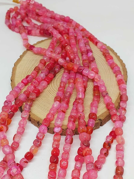 Akik Taşı Küp Şekilli 6-7mm Aralığı Dizi (54444) - Resim 3