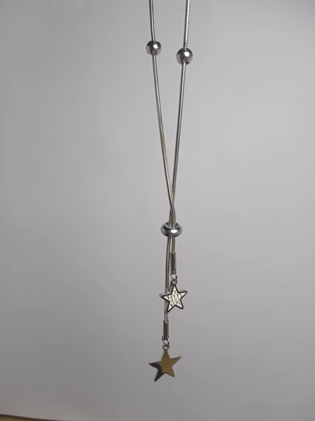 Jade'm Gold çelik dorikalı ayarlanabilir model yıldız kolye bayan - 2