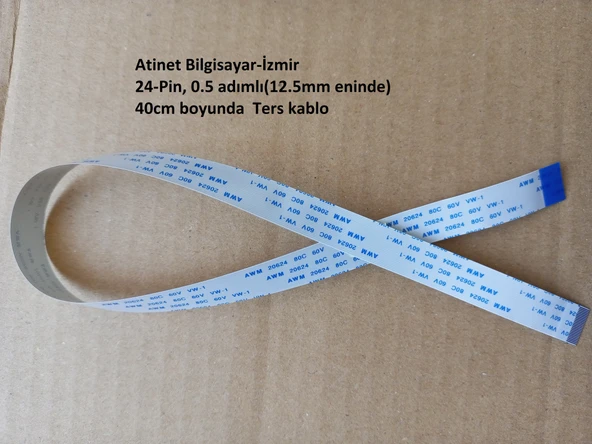 Awm 20624 80C 60V Vw-1 Flex Kablo 24 pin 40 santim. Dikkat ters kablo  24-0.5-40B ürün görseli 1