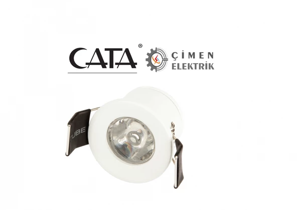 CATA CT 5270 1.5W Yıldız Led Spot Beyaz Kasa 6400K Beyaz Işık