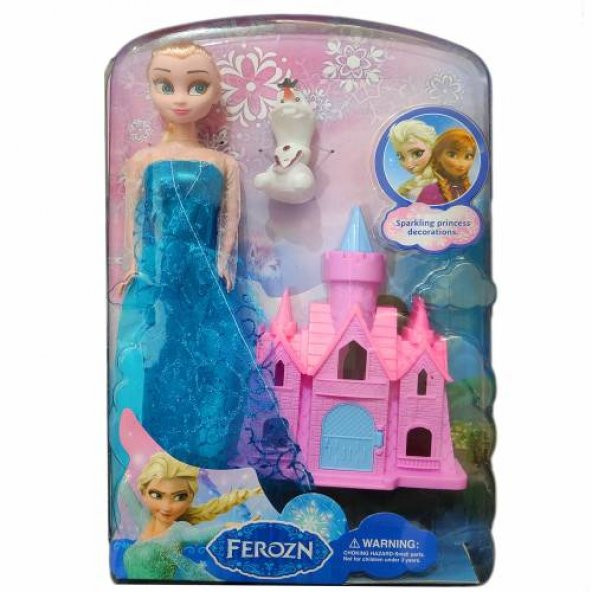 Frozen Şatolu Elsa ve Olaf Oyuncak Figürleri - Frozen Elsa Bebek
