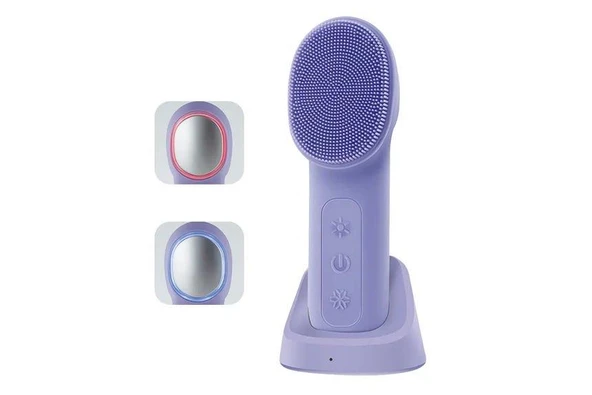 Yasomi Multiface Sıcak-Soğuk Kompress ve Titreşimli Sarjlı Yüz Temizleme Cihazı (Mor) - 2