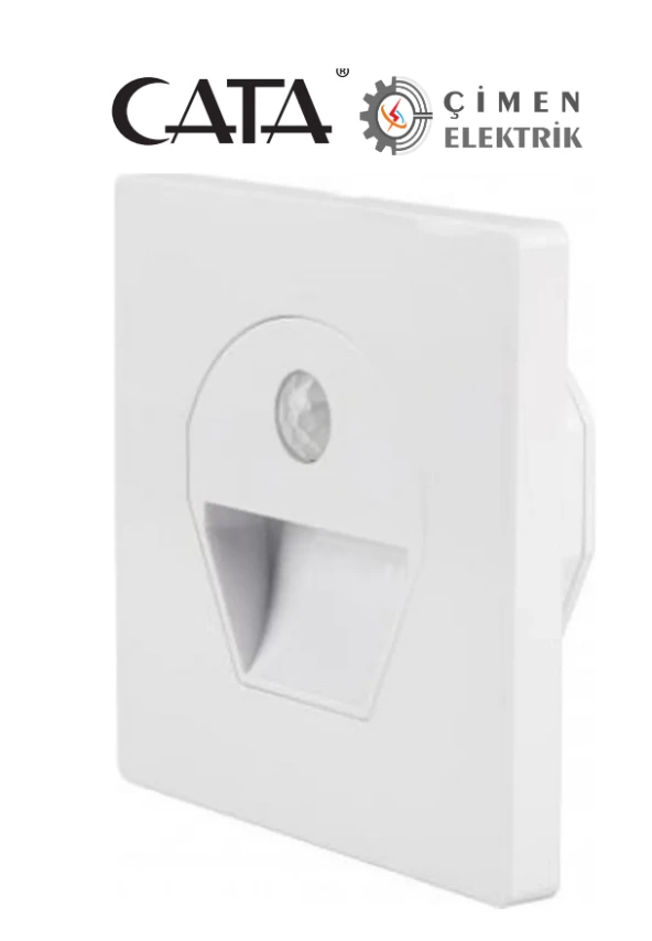 CATA CT 5170 1W Beyaz Kasa Sensörlü Koridor Aydınlatması 6400K Beyaz Işık