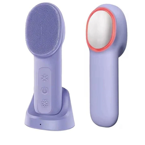 Yasomi Multiface Sıcak-Soğuk Kompress ve Titreşimli Sarjlı Yüz Temizleme Cihazı (Mor)