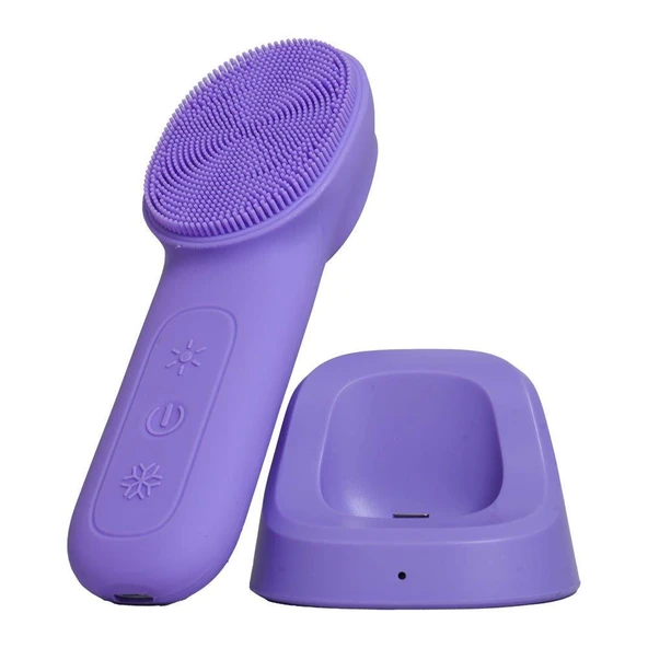 Yasomi Multiface Sıcak-Soğuk Kompress ve Titreşimli Sarjlı Yüz Temizleme Cihazı (Mor) - 4