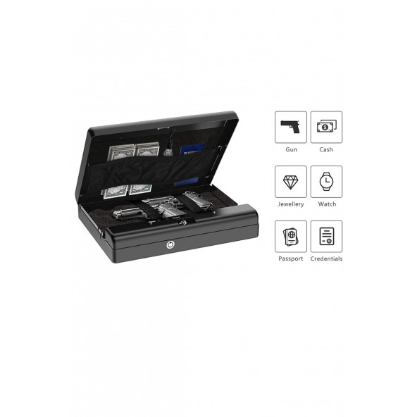 MÜHLEN Gun Safe 15D Dijital Şifreli Taşınabilir Çelik Silah Kasası - 6