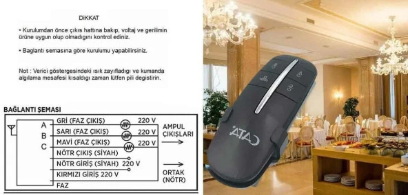 CATA CT 9115 3X1000 3Lü Aydınlatma Kumandası - 3