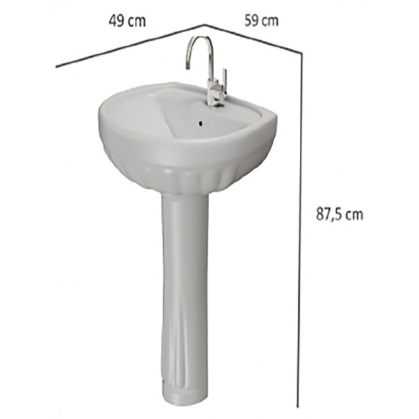 Buse Lavabo 50x60cm + Kolon Ayak - 3