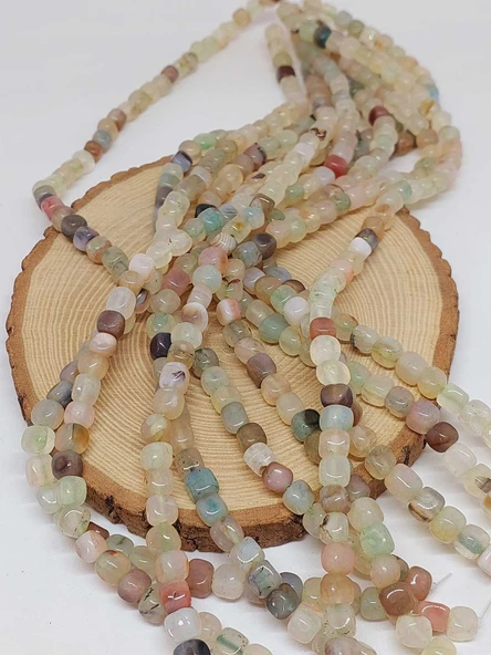 Akik Taşı Küp Şekilli 6-7mm Aralığı Dizi (54454) - Resim 3