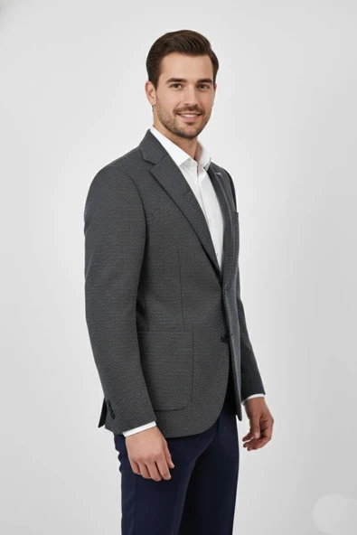 Erkek Tek Spor Ceket Çift Yırtmaçlı BGL-ST03983 - Resim 12