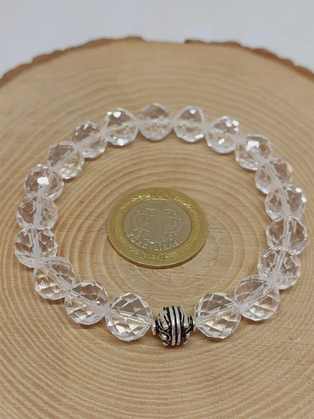 Sirius Serisi Kristal Kuvars Taşı 10mm Unisex Bileklik (52894) - Resim 3