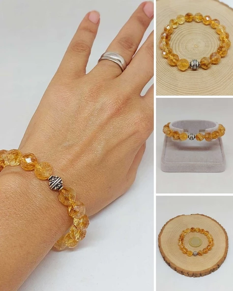 Sirius Serisi Sitrin Taşı 10mm Unisex Bileklik (52898) ürün görseli