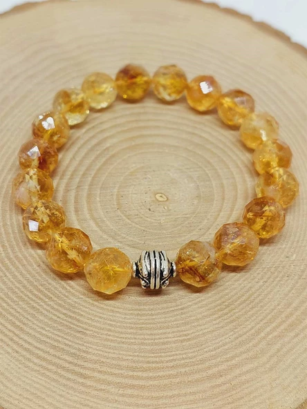 Sirius Serisi Sitrin Taşı 10mm Unisex Bileklik (52898) - Resim 5