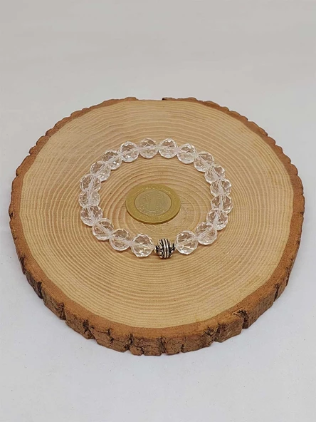 Sirius Serisi Kristal Kuvars Taşı 10mm Unisex Bileklik (52894) - Resim 5