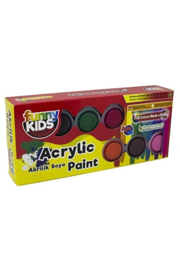 Funny Kids 1550 Akrilik Boya 12 x 25 ml
