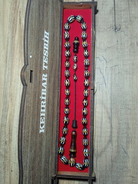 Jade'm Gold özel kutulu aleminyum çakma kuka kehribar tesbih - 3