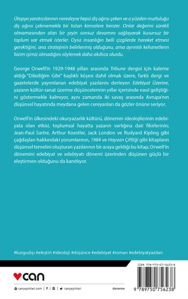 Can Yayınları Edebiyat Üzerine - George Orwell - 2