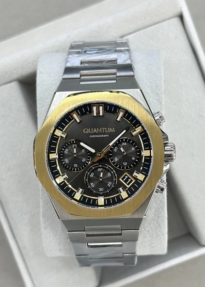 Qunatum Orijinal 2 Yıl Garantili Su Geçirmez Çelik Kordon Fonksiyonlu Erkek Kol Saati - Resim 2