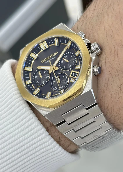Qunatum Orijinal 2 Yıl Garantili Su Geçirmez Çelik Kordon Fonksiyonlu Erkek Kol Saati - Resim 4