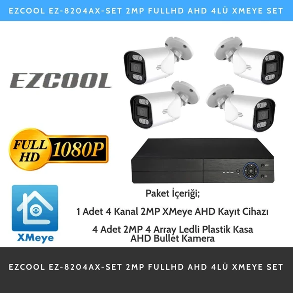 EZCOOL EZ-8204AX-SET 2MP FULLHD AHD 4LÜ XMEYE SET ürün görseli