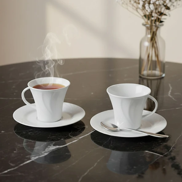 GÜRAL PORSELEN Soprano 2 Kişilik Çay Fincanı - Resim 4