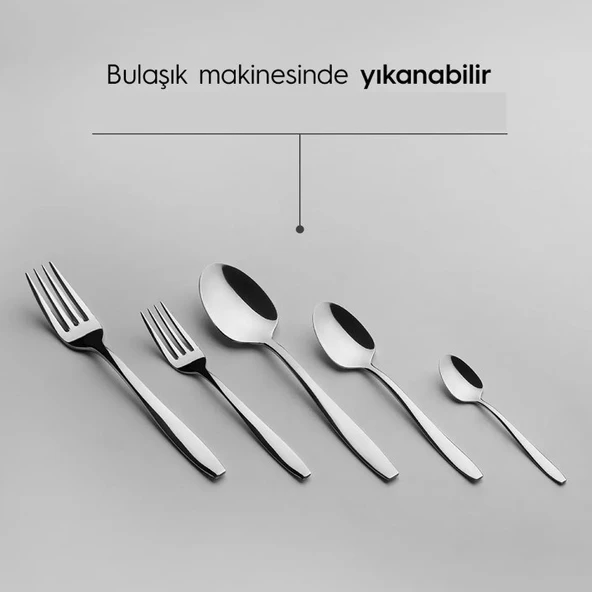 Nehir Sahra Sade 12 Kişilik 72 Parça Çatal Kaşık Bıçak Takımı - 2