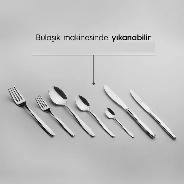 Nehir Sahra Sade 12 Kişilik 72 Parça Çatal Kaşık Bıçak Takımı - 4